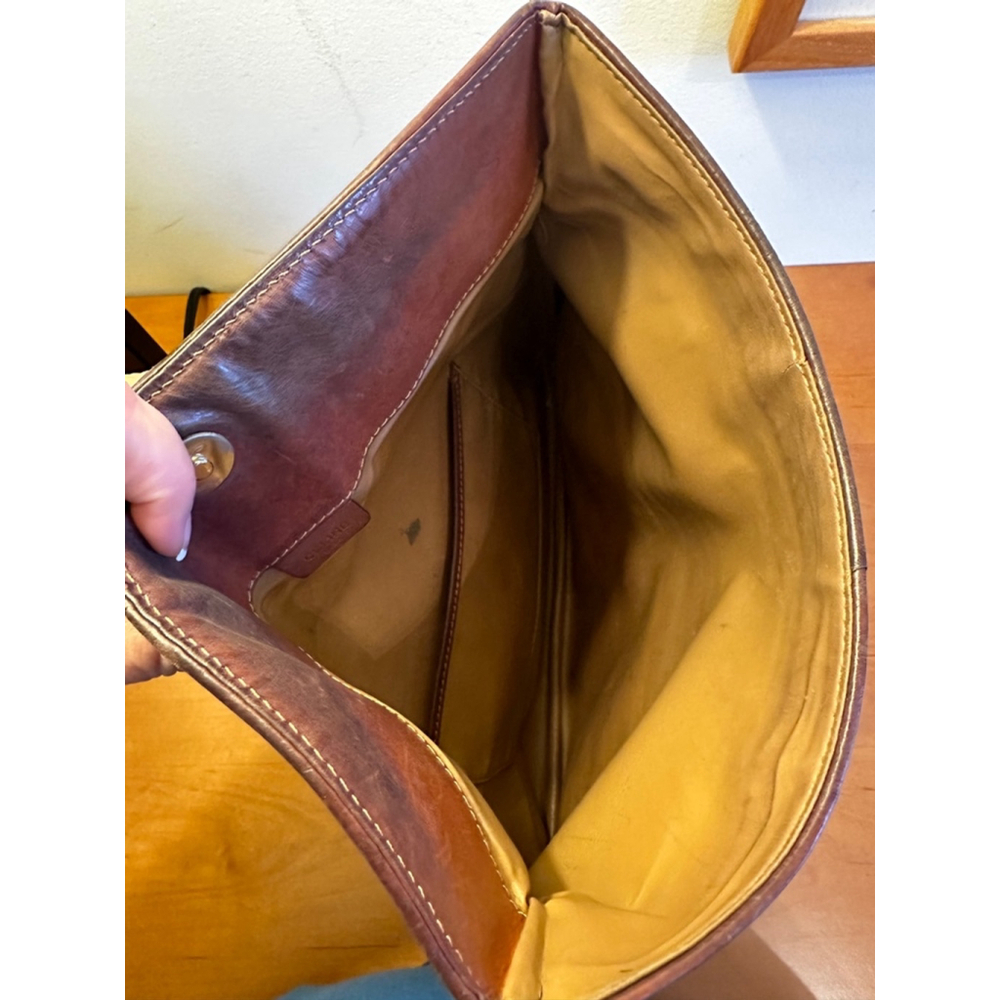 Celine Beige Brown Macadam Clutch. GUC. - Picture 7 of 16